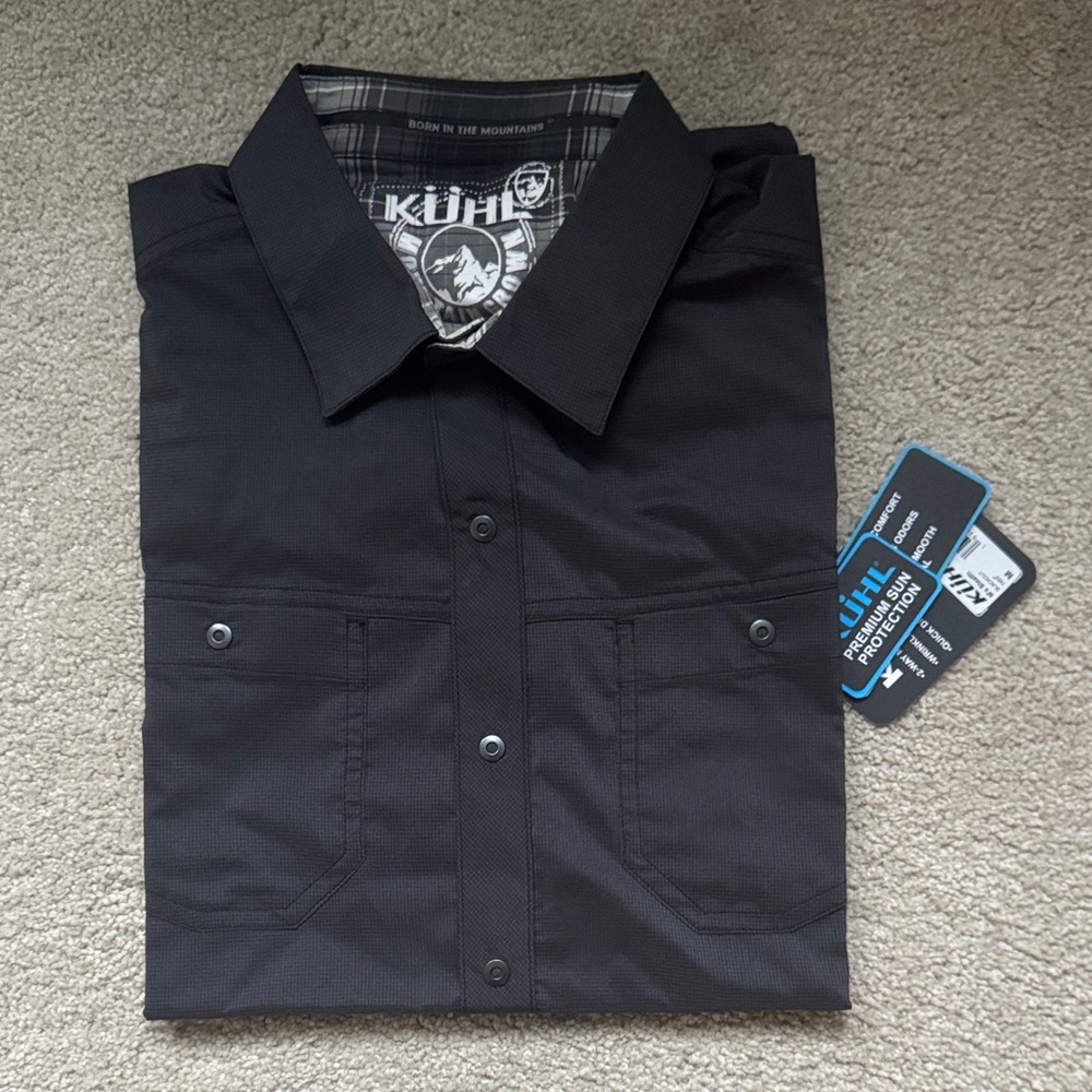 Kuhl Charcoal Plaid Collar Shirt